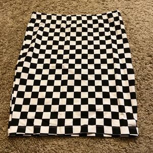Checker Print Skirt